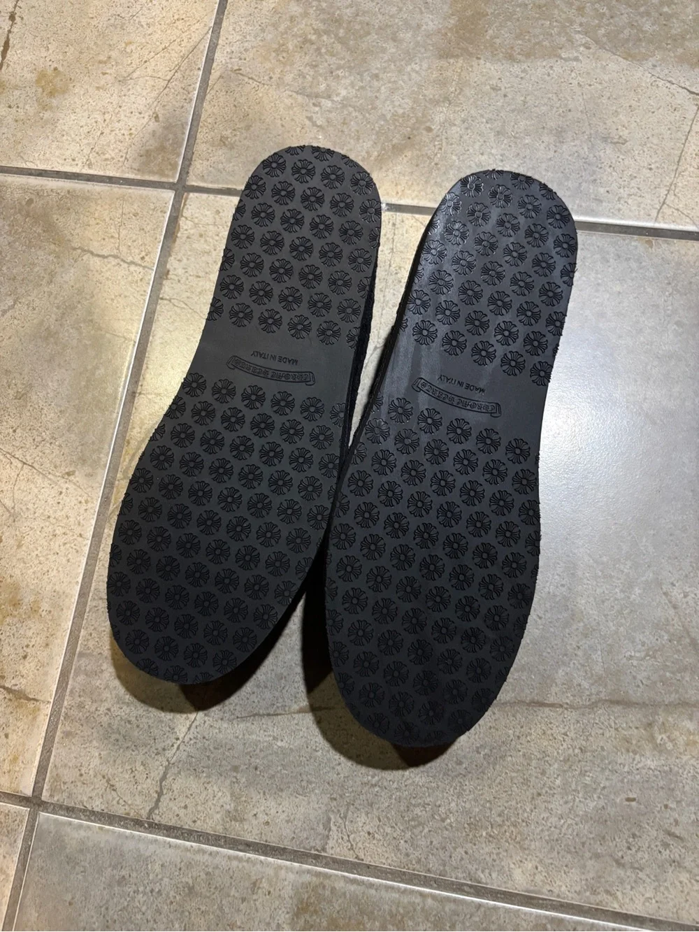 Chrome Hearts Chomper Black Velvet Slip-On Loafers / Slippers